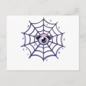 Cute Cartoon Eye in a Sparkly Web Briefkaart (Voorkant)