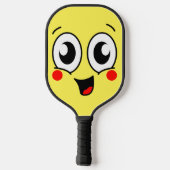 Cute Cartoon Face Monogram Pickleball Paddle (Achterkant)