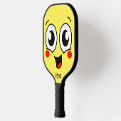 Cute Cartoon Face Monogram Pickleball Paddle (Links)