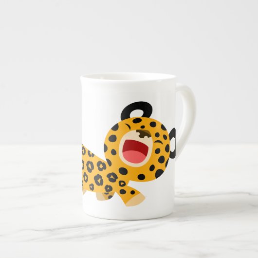 Cute Cartoon Facetious Leopard Bone China Mok (Voorkant rechts)