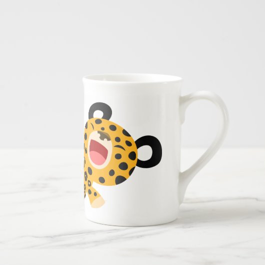 Cute Cartoon Facetious Leopard Bone China Mok (Rechts)