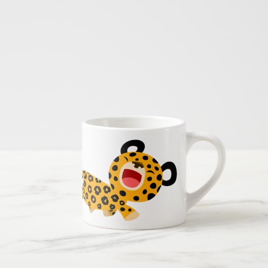 Cute Cartoon Facetious Leopard Espresso Mok (Rechts)