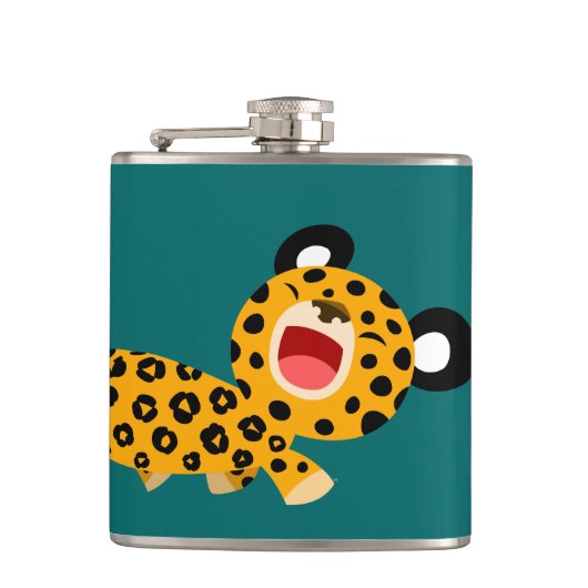 Cute Cartoon Facetious Leopard Hip Flask Heupfles (Voorkant)