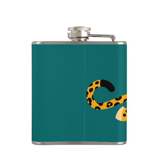 Cute Cartoon Facetious Leopard Hip Flask Heupfles (Achterkant)