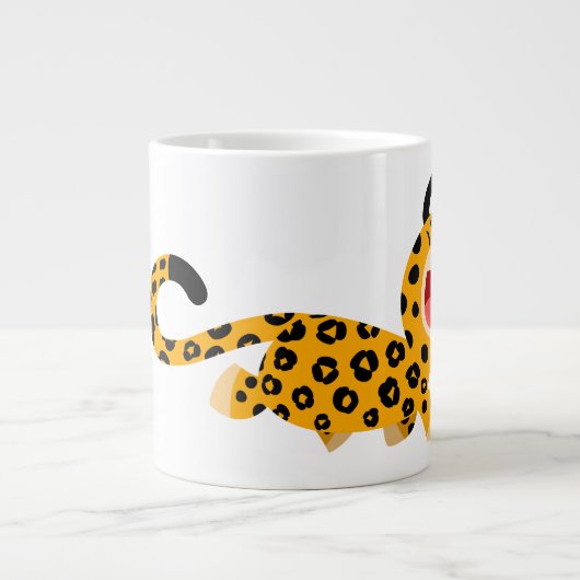 Cute Cartoon Facetious Leopard Jumbo Mok (Voorkant)