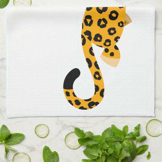 Cute Cartoon Facetious Leopard Kitchen Towel Theedoek (Gevouwen)