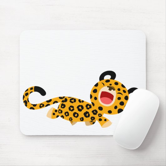 Cute Cartoon Facetious Leopard Mousepad Muismat (Met muis)