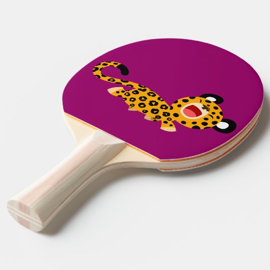 Cute Cartoon Facetious Leopard Ping Pong Paddle Tafeltennisbatje (Voorkant Gekanteld)