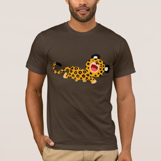 Cute Cartoon Facetious Leopard T-Shirt (Voorkant)