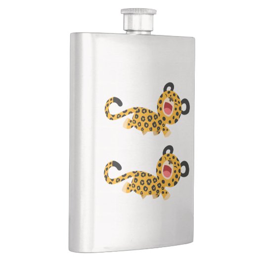 Cute Cartoon Facetious Lopard Classic Flask Heupfles (Rechts)