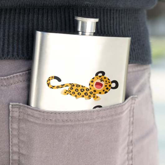 Cute Cartoon Facetious Lopard Classic Flask Heupfles (Voorbeeld)