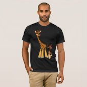 Cute Cartoon Father Giraffe en Calf T-Shirt (Voorkant volledig)