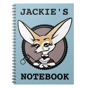 CUTE CARTOON FENNEC FOX GRAPHIC SPIRAL NOTEBOOK NOTITIEBOEK