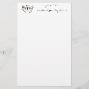 Cute Cartoon Ferret Face Briefpapier
