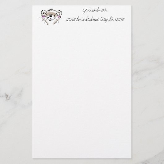 Cute Cartoon Ferret Face Briefpapier (Voorkant)