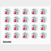 Cute Cartoon Festive Squirrel Kerstmis Ronde Sticker (Vel)