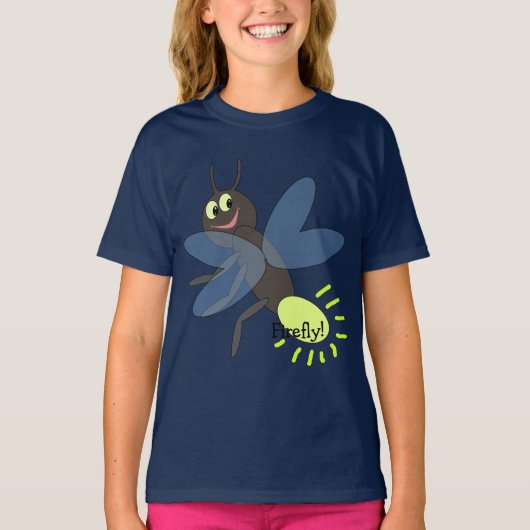 Cute Cartoon Firefly Kinderen T-Shirt (Voorkant)