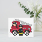 Cute Cartoon Fireman Briefkaart (Staand voorkant)