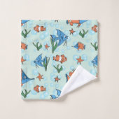 Cute Cartoon Fish Bad Handdoek (Wasdoekje)