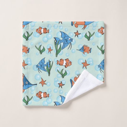 Cute Cartoon Fish Bad Handdoek (Wasdoekje)