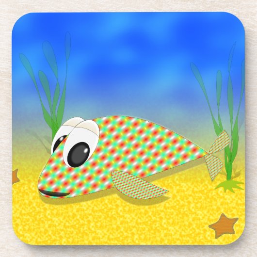 Cute Cartoon Fish Bier Onderzetter (Voorkant)