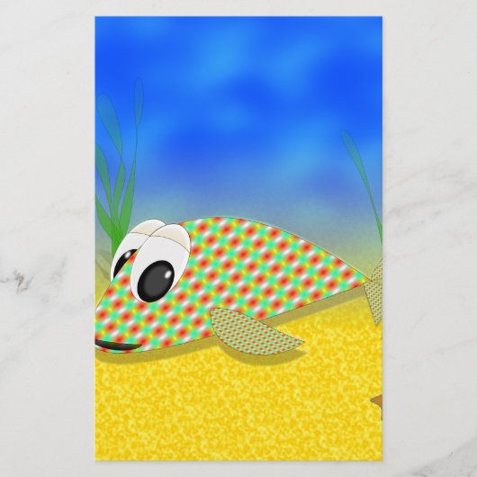 Cute Cartoon Fish Briefpapier (Voorkant)