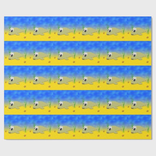 Cute Cartoon Fish Cadeaupapier (Vlak)