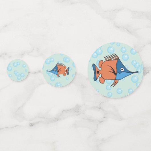 Cute Cartoon Fish Confetti (Achterkanten)