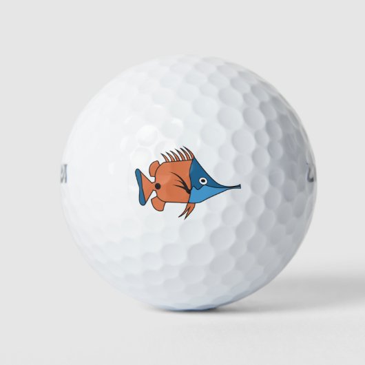 Cute Cartoon Fish Golfballen (Voorkant)