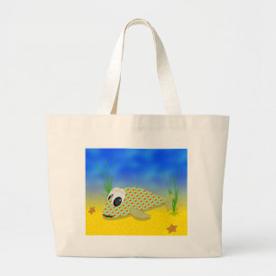 Cute Cartoon Fish Grote Tote Bag