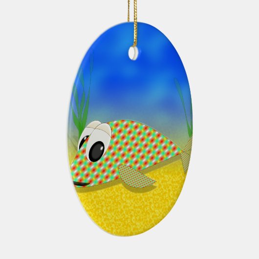 Cute Cartoon Fish Keramisch Ornament (Rechts)