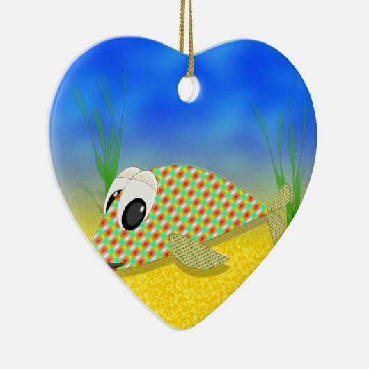 Cute Cartoon Fish Keramisch Ornament (Rechts)