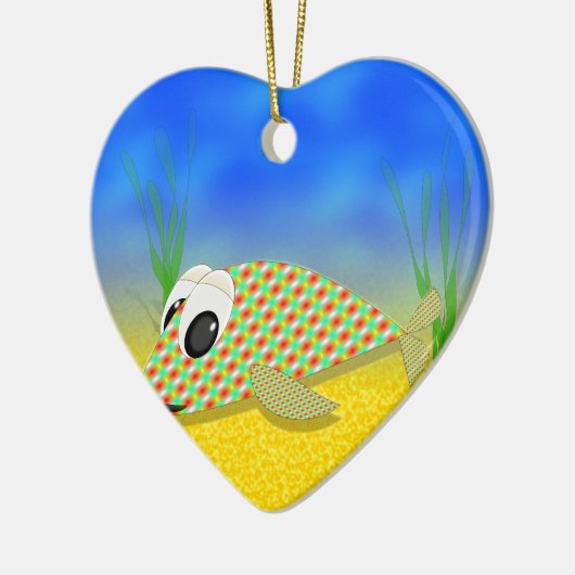 Cute Cartoon Fish Keramisch Ornament (Links)