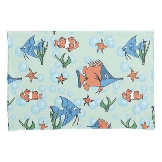 Cute Cartoon Fish Kussensloop (Voorkant-Rechts)
