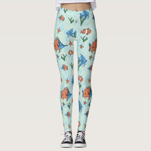 Cute Cartoon Fish Leggings (Voorkant)