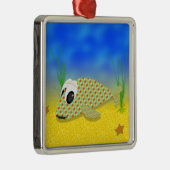 Cute Cartoon Fish Metalen Ornament (Rechts)
