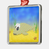 Cute Cartoon Fish Metalen Ornament (Links)