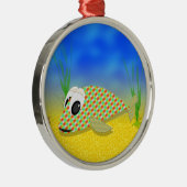 Cute Cartoon Fish Metalen Ornament (Rechts)