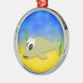 Cute Cartoon Fish Metalen Ornament (Links)