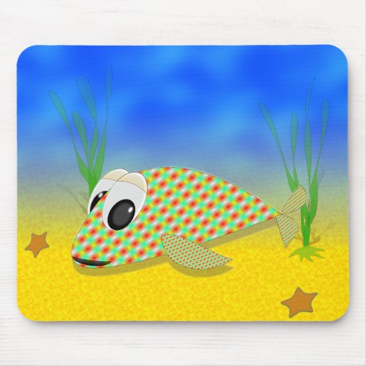 Cute Cartoon Fish Muismat (Voorkant)