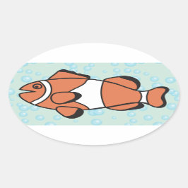 Cute Cartoon Fish Ovale Sticker