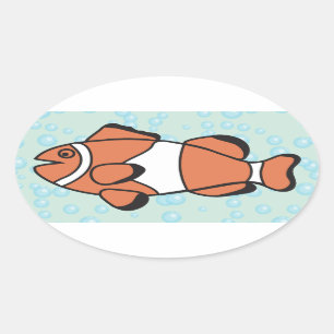 Cute Cartoon Fish Ovale Sticker