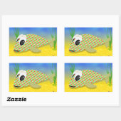 Cute Cartoon Fish Rechthoekige Sticker (Vel)
