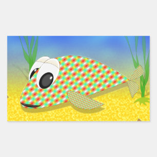Cute Cartoon Fish Rechthoekige Sticker
