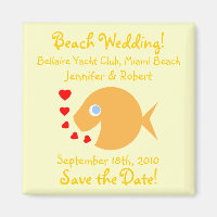 Cute Cartoon Fish Save the Date Beach Wedding