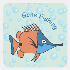 Cute Cartoon Fish Vierkante Sticker