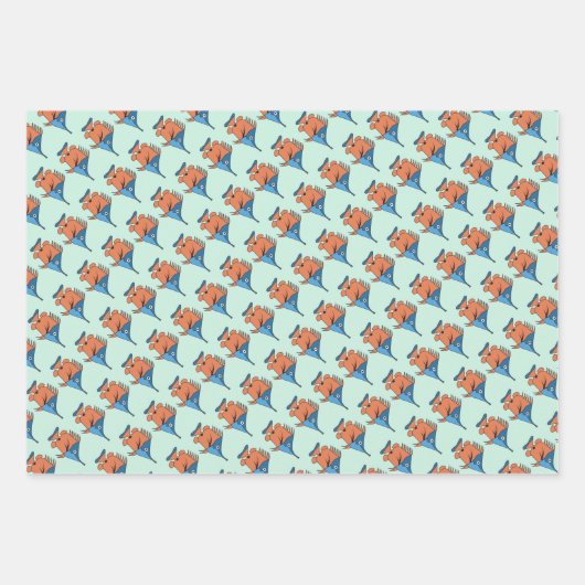Cute Cartoon FisWrapping Paper Flat Sheet Set van  (Voorkant 3)