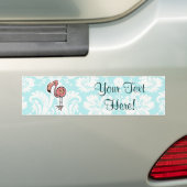 Cute Cartoon Flamingo Bumpersticker (Op auto)