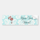 Cute Cartoon Flamingo Bumpersticker (Voorkant)