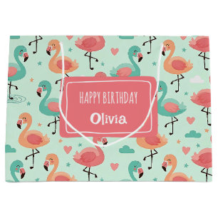 Cute Cartoon Flamingo Patroon Groot Cadeauzakje